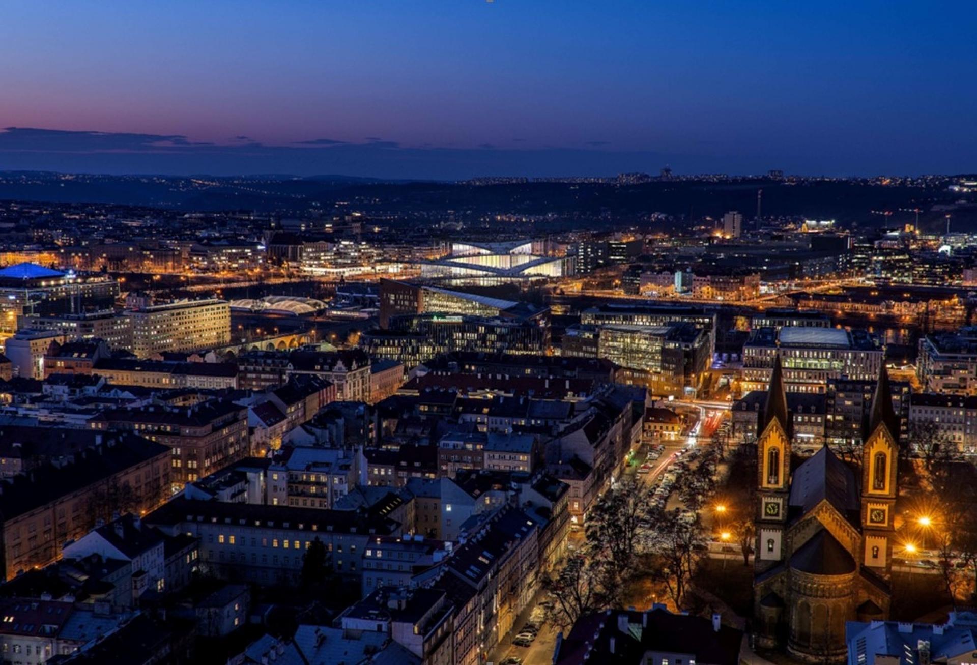 Koncerthuset er udtænkt som en moderne forlængelse af Prags urbane og dramatiske skyline. Illustration: BIG-Bjarke Ingels Group