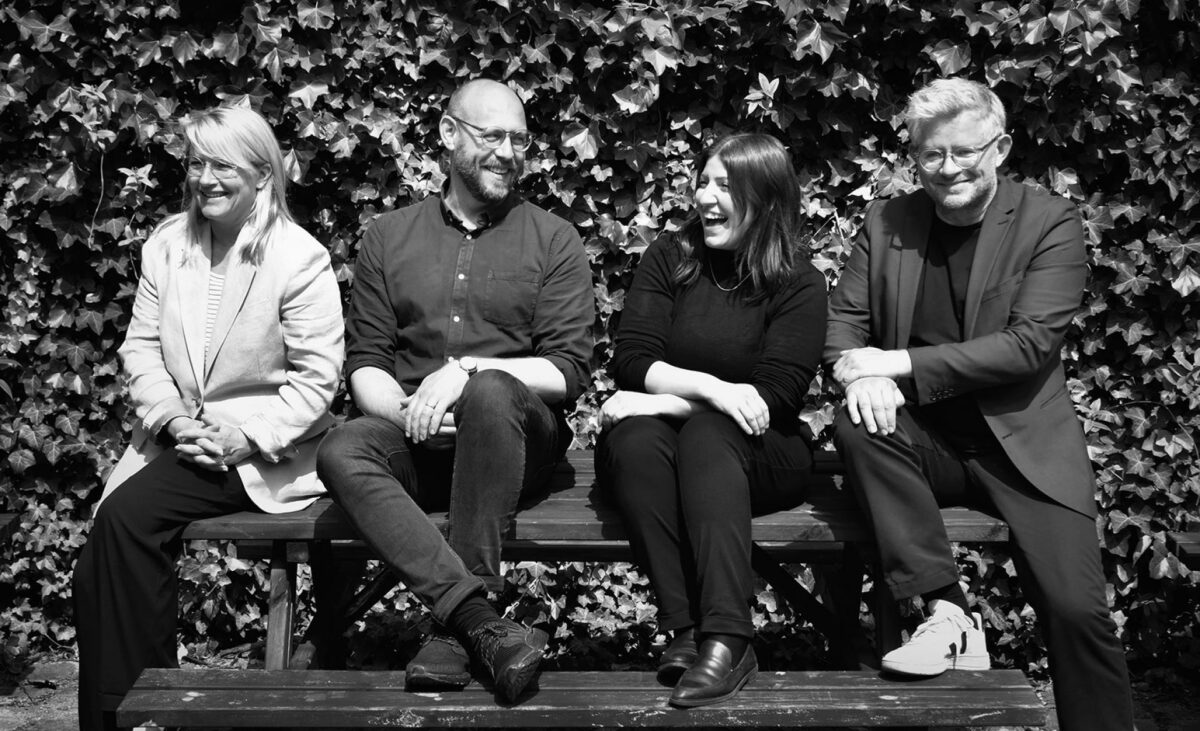 Fra to til nu fire partnere i Loop: fra venstre Mette Nymann, Per Anhøj Kruse, Susanne Kjær Adibi, Morten Nymann. Foto: Ib Sørensen.