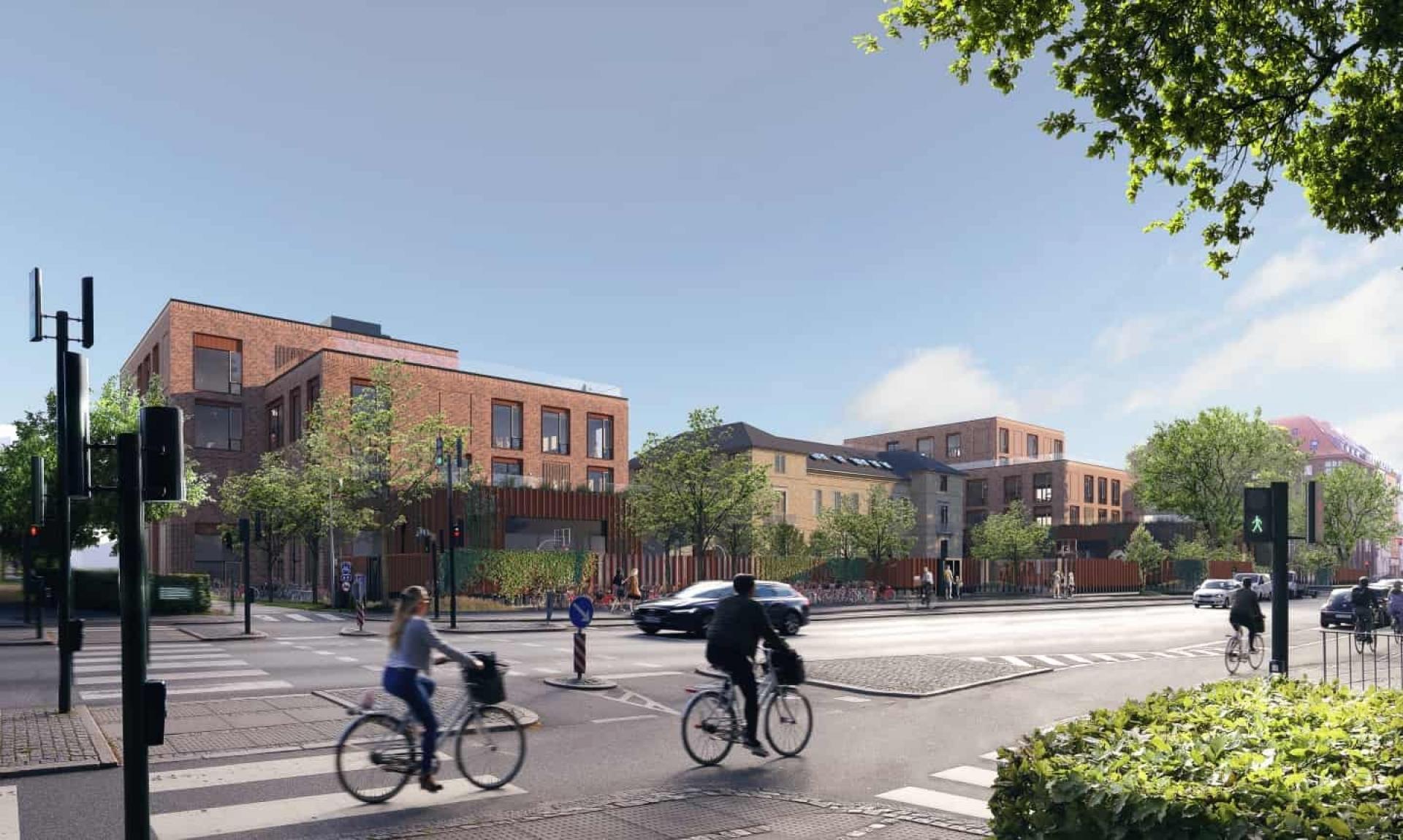 Øland sørger for, at indeklimaet vil være i topklasse, når eleverne tager Ny Prins Henrik Skole på Frederiksberg i brug i 2023/2024. De 1.200 elever kan se frem til en skoledag uden hovedpine og koncentrationsbesvær i de ventilerede klasselokaler. Illustration: Holscher Nordberg Architecture and Planning
