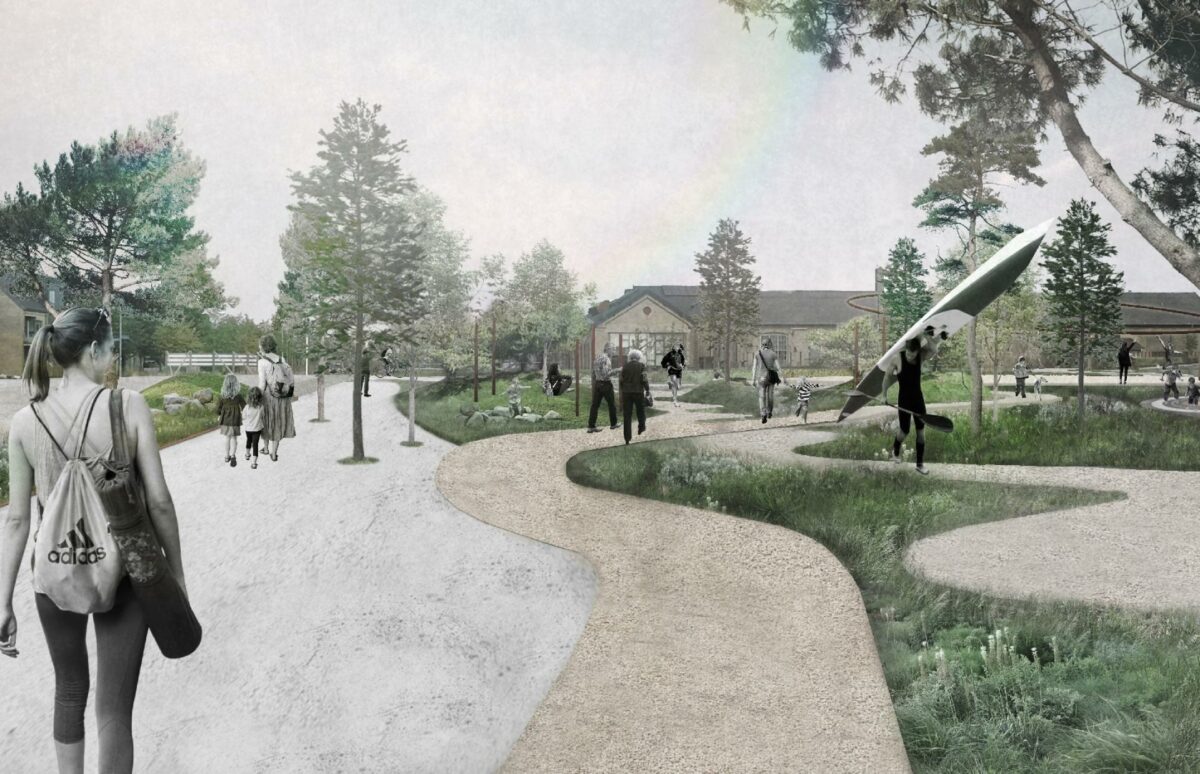 Tegnestuen Holscher Nordberg har udarbejdet helhedsplan for det tidligere færgeleje i Nyborg, der skal omdannes til en aktiv bypark. Illustration: Holscher Nordberg Architecture And Planning