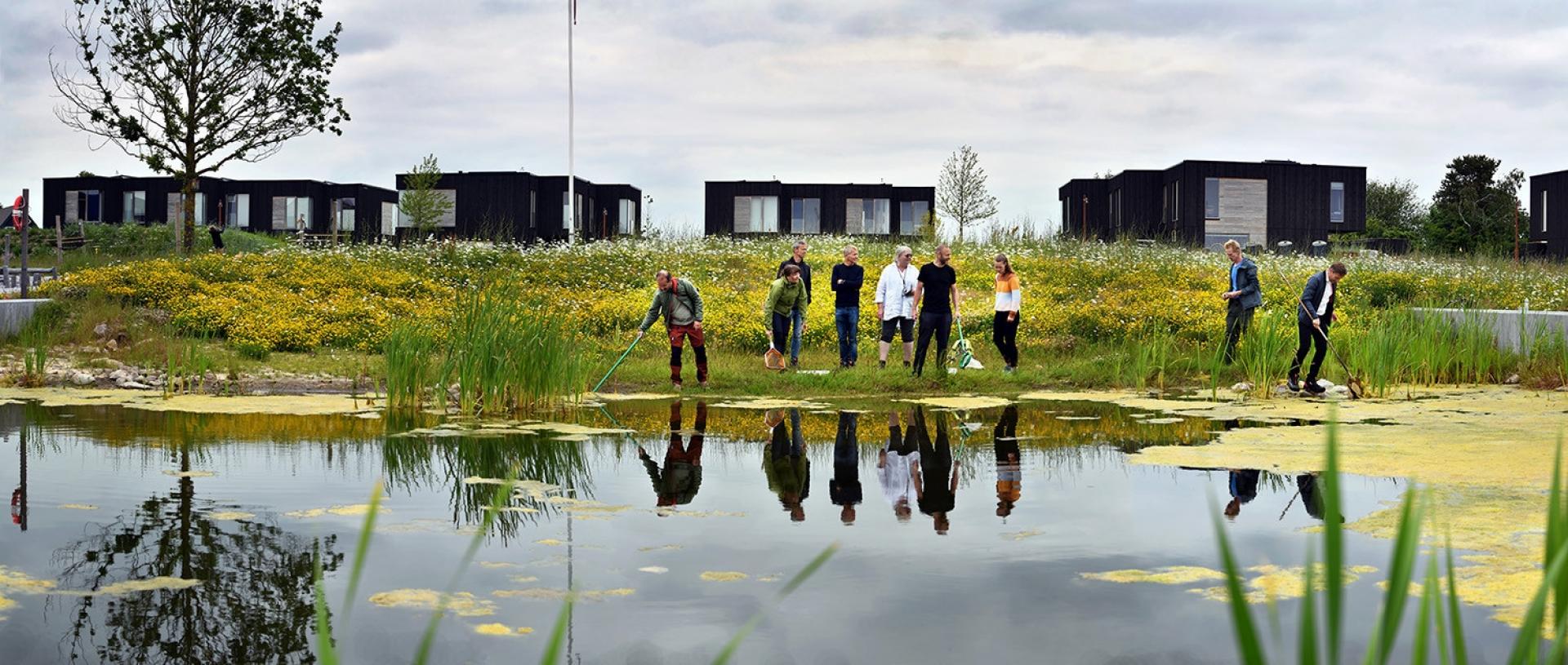 Bydelen Nye, som bliver på størrelse med Odder, er et af de mest ambitiøse og innovative byudviklingsprojekter i landet, hvor man har forholdt sig klima, biodiversitet, bæredygtighed. Nye er etableret på barmark langs den nye letbane med udviklede løsninger til opsamling og genanvendelse af regnvand.