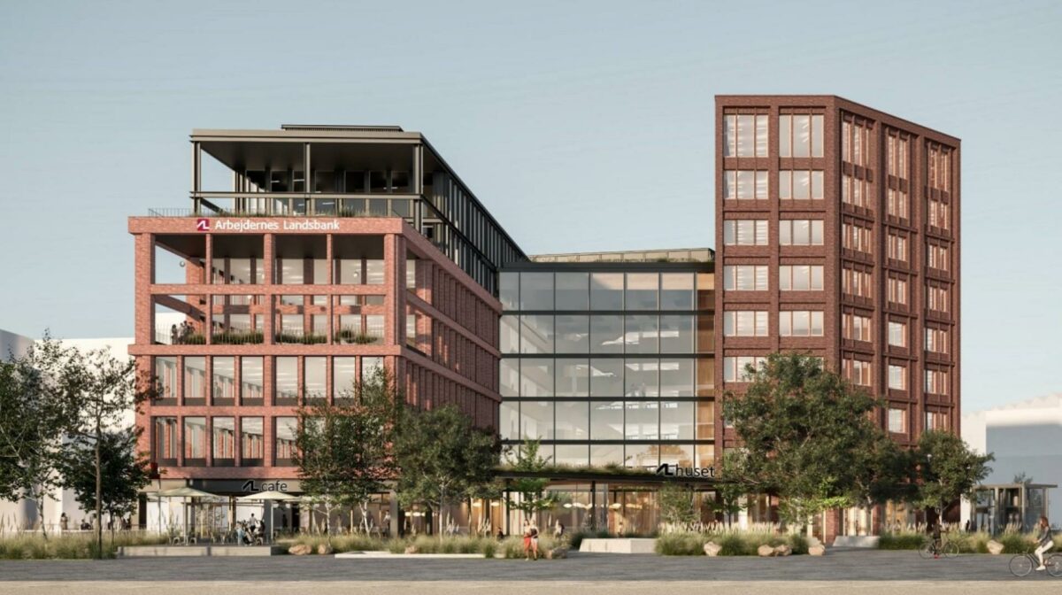 AL samler stabsfunktioner fra Glostrup og København i et nyt 16.000 kvm stort fællehus på Sluseholmen i Københavns Sydhavn. Visualisering: Over Byen Arkitekter.