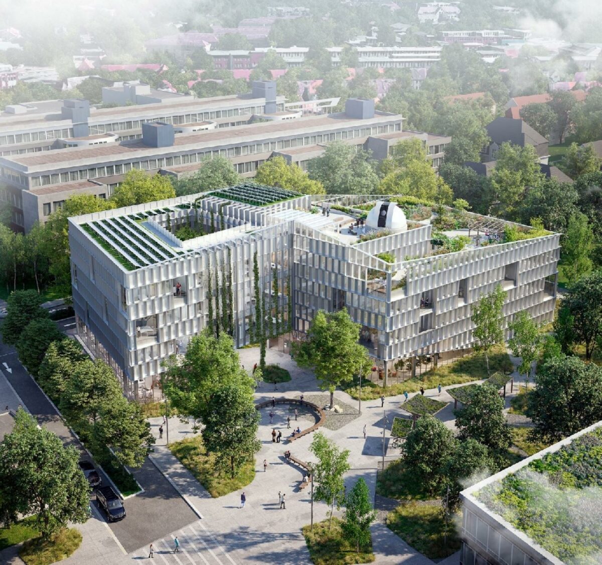 HAFUN-bygningen opføres i den nye Science City Hamburg Bahrenfeld, der bliver et 'centre of excellence' i hele Tyskland og Europa. Illustration: C.F. Møller Architects.