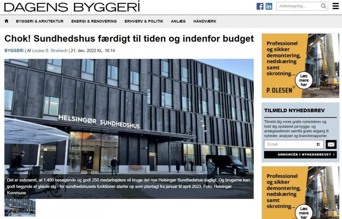 Det kan faktisk godt lade sig gøre at bygge indenfor budget og til tiden - det er bare meget sjældent, det sker. Link til artiklen i artiklen nedenfor.