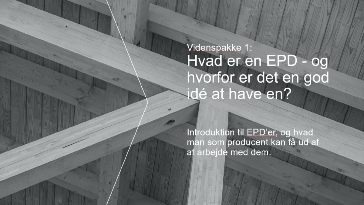 Hvad er en EPD og hvorfor er det en god idé at have én?, spørger Bolig- og Planstyrelsen bl.a. i sit nye informationsmateriale. Illustration fra forsiden af Videnspakke1: Bolig- og Planstyrelsen