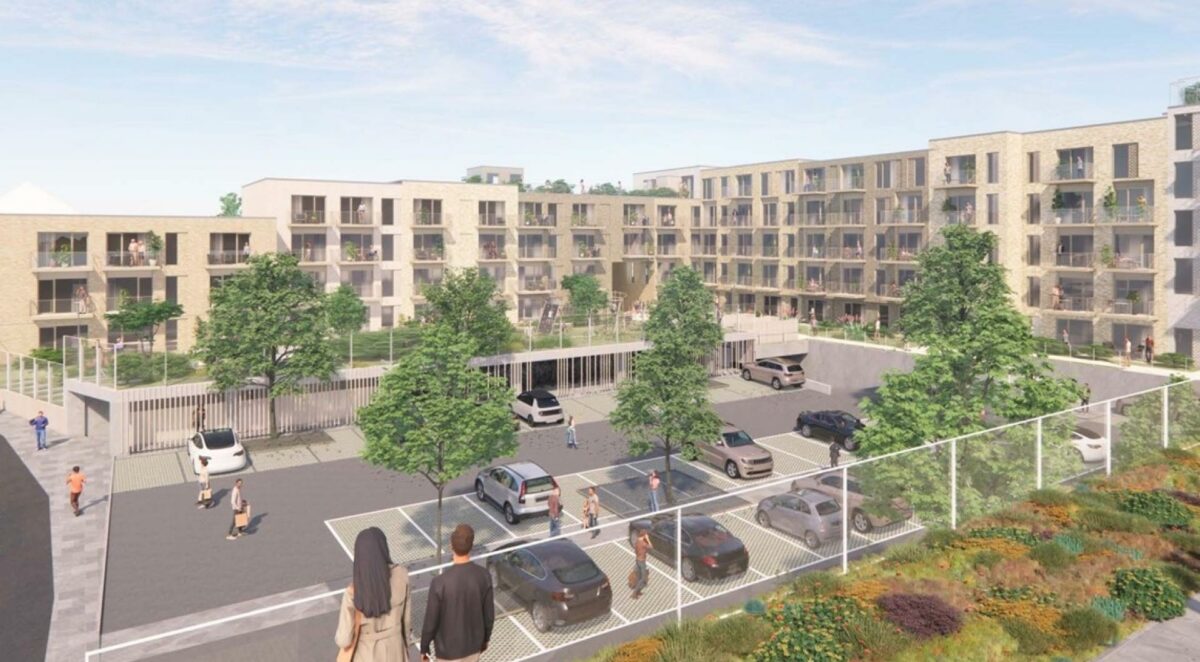 Raundahl & Moesby bygger 131 lejelejligheder og 2 erhvervslejemål centralt i Roskilde. Grønne arealer og svanemærkede materialer bliver kendetegnende for området, hvor der tidligere har ligget to nedslidte daginstitutioner og en ditto dagligvarebutik.