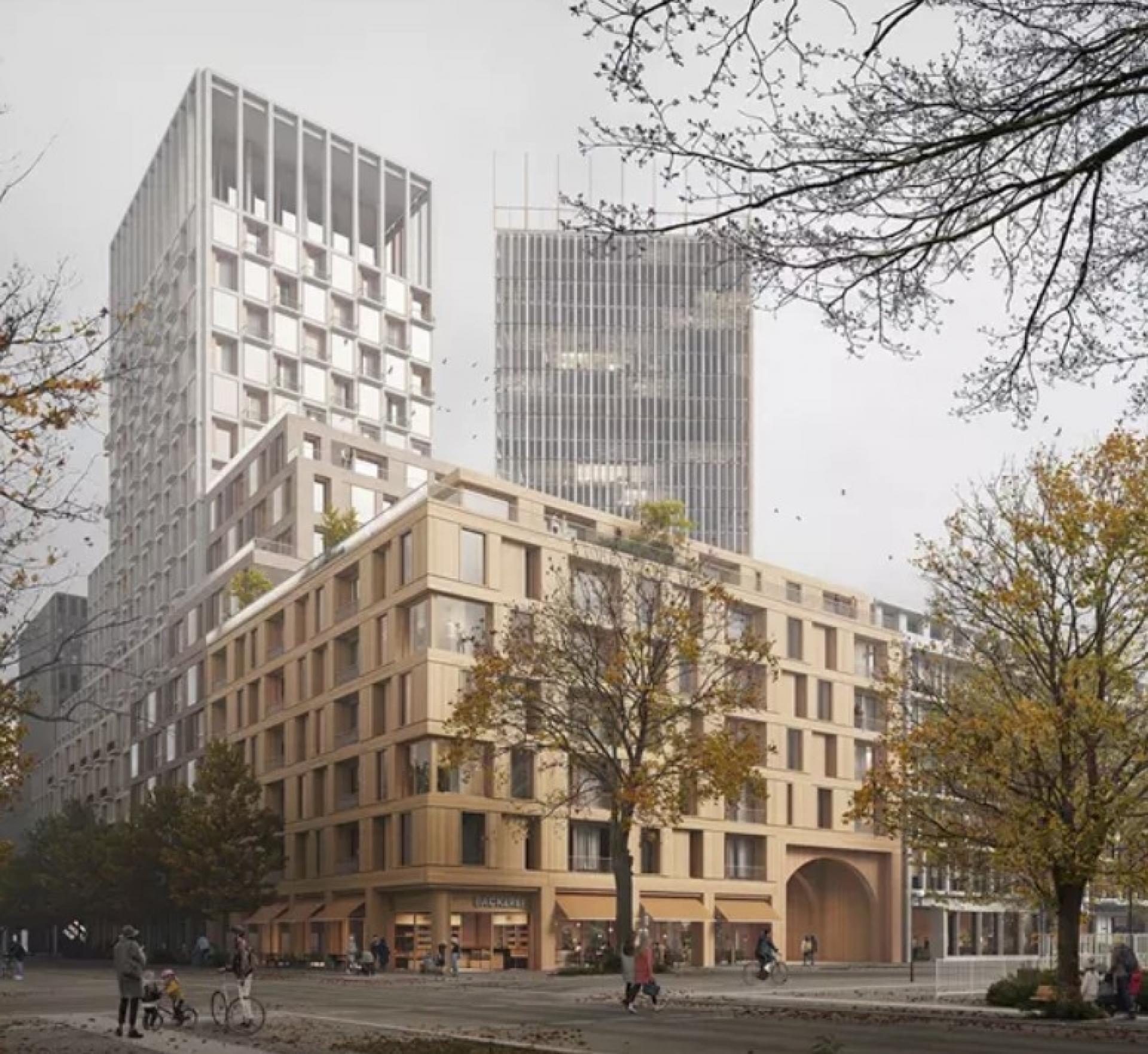 Berlins forskelligartede arkitektoniske karakteristika er anerkendt i de forskellige bygninger, der hver især er designet til at passe til dets brug. Visualisering: Henning Larsen