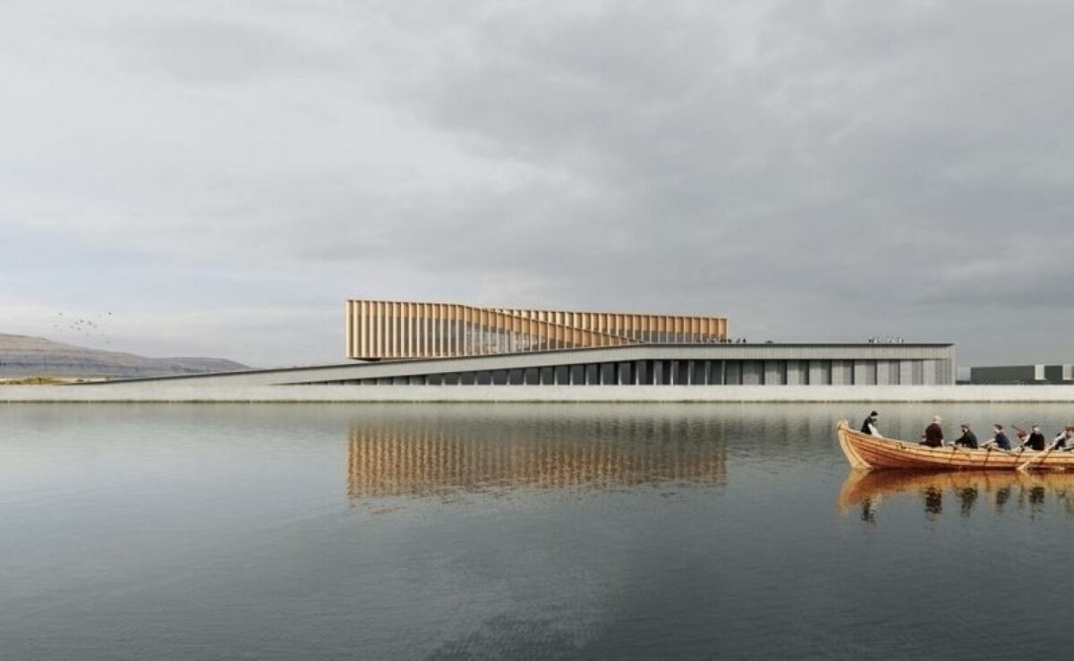 Smyril Lines nye terminal får et offentligt tilgængeligt udendørs rampeområde, så Torshavns beboere igen får adgang til denne del af havnen. Visualisering: Element