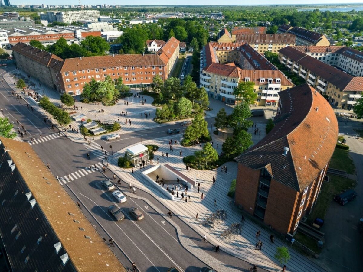 Artiklen om Københavns nye metrostationer var populær i oktober måned. Her den kommende metrostation på Mozarts Plads. Visualisering: SLA Landskabsarkitekter