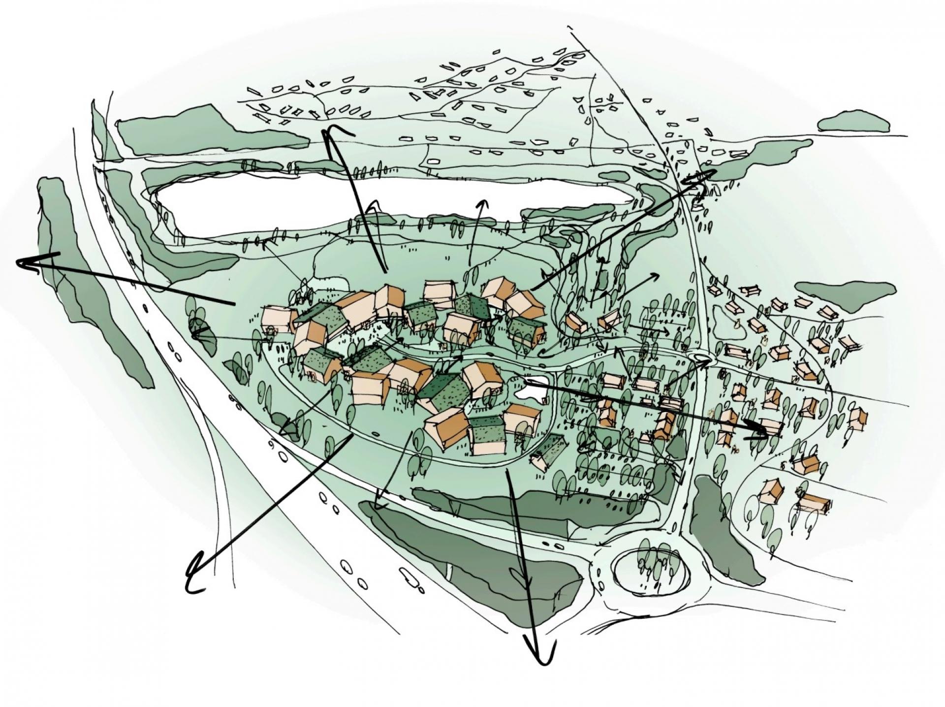 Normals planer er ifølge borgmester i Skanderborg Kommune, Frands Fischer, 'meget spændende både arkitektonisk og udviklingsmæssigt'. Illustration: C. F. Møller