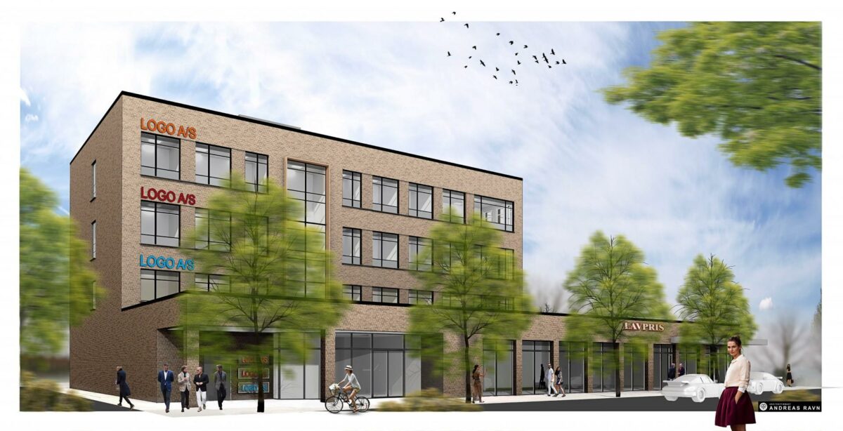 Det nye erhvervsbyggeri. Illustration: Bifra.