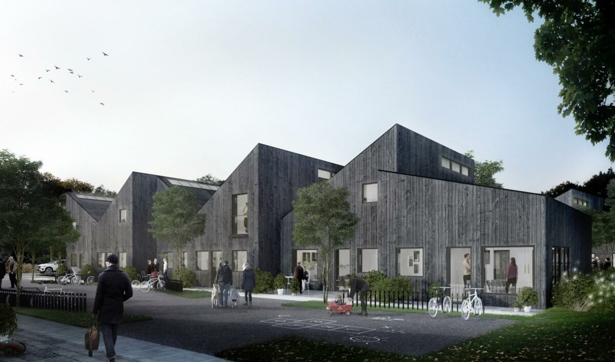 Visualisering af Tofteengen, det første projekt i aftalen: Mangor & Nagel / WE architecture.