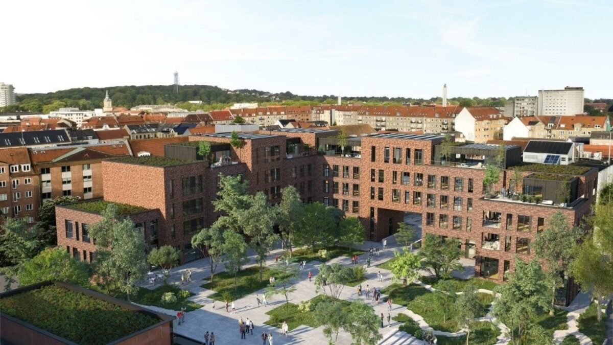 Budolfi Plads i Aalborg omdannes i disse år. Pressevisualisering: Kjaer & Richter.