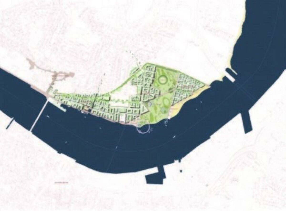 Her ses Stigsborg Havnefront som en del af Aalborg. Illustration: Stigsborg P/S.