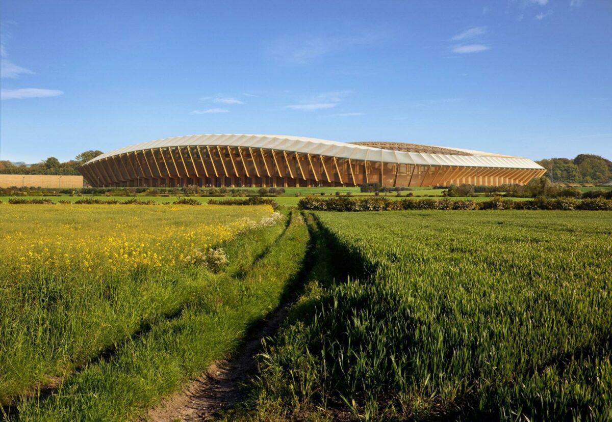 Det nye træstadion i London.
