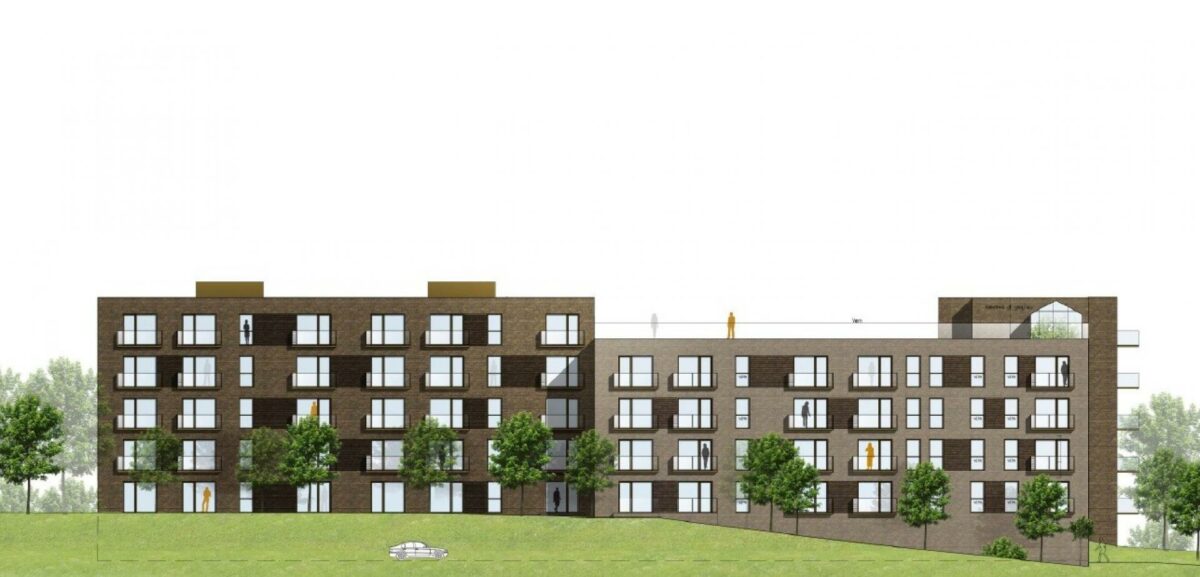 Der skal bygges flere lejligheder i Roskilde. Det mener man i pensionskassen Sampension, som har 121 nye lejligheder klar til næste år. Illustration: FB Gruppen A/S.