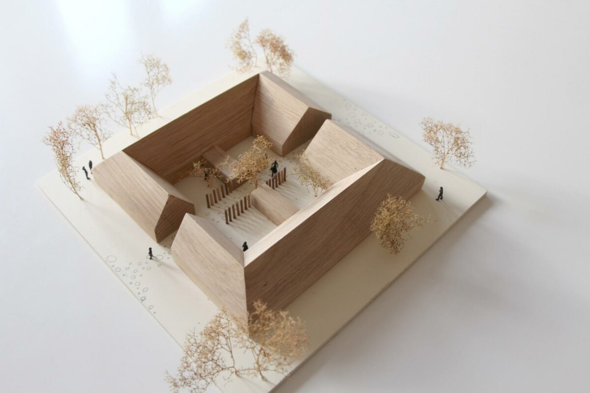 Loop Arkitekters model af de allergivenlige boliger. Foto: Loop Arkitekter.