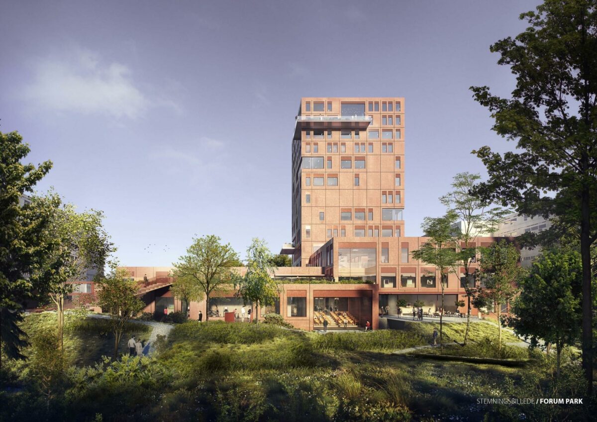 Sådan skal et nyt tårn ved Skejby i Aarhus gerne komme til at se ud. Illustration: KPC.