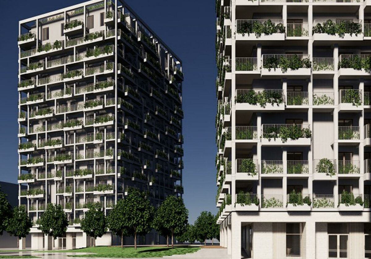 To tårne på hver 14 etager er på vej på Islands Brygge. Visualisering: Henning Larsen Architects.