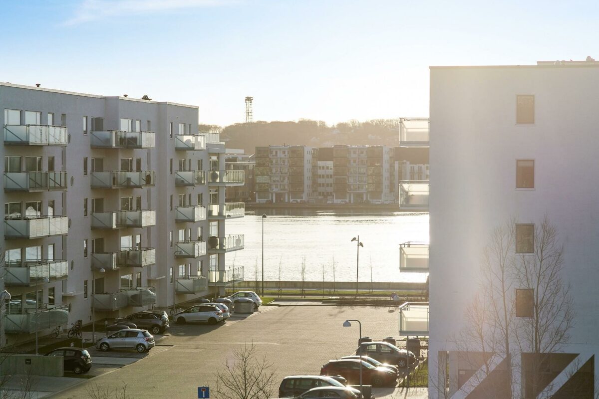 Lærernes Pension runder havneprojektet i Nørresundby af med 143 lejeboliger kaldet Nørresundby Havnefront. Foto: DEAS.