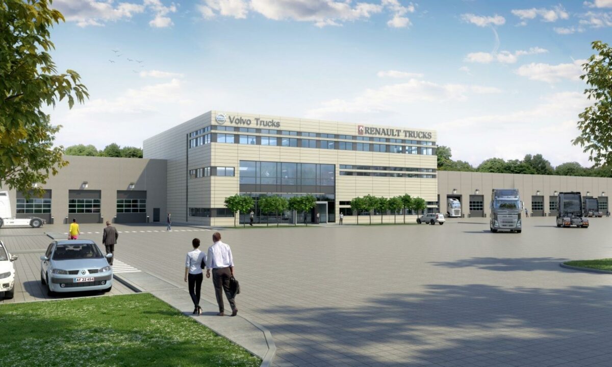 Det nye hovedkontor skal ligge i Høje-Taastrup. Visualisering: Pressefoto/DS Flexhal.