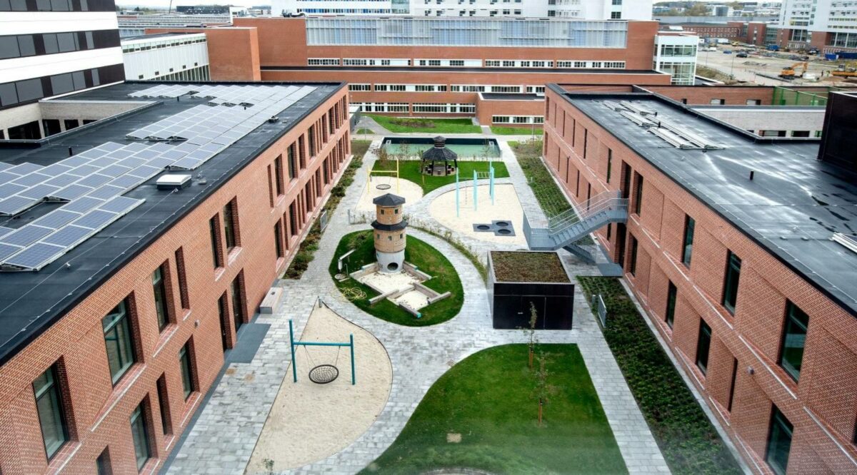 Aarhus Universitethospital Psykiatrien i Skejby var blandt de byggerier, som KPC afleverede i 2018. Foto: KPC.