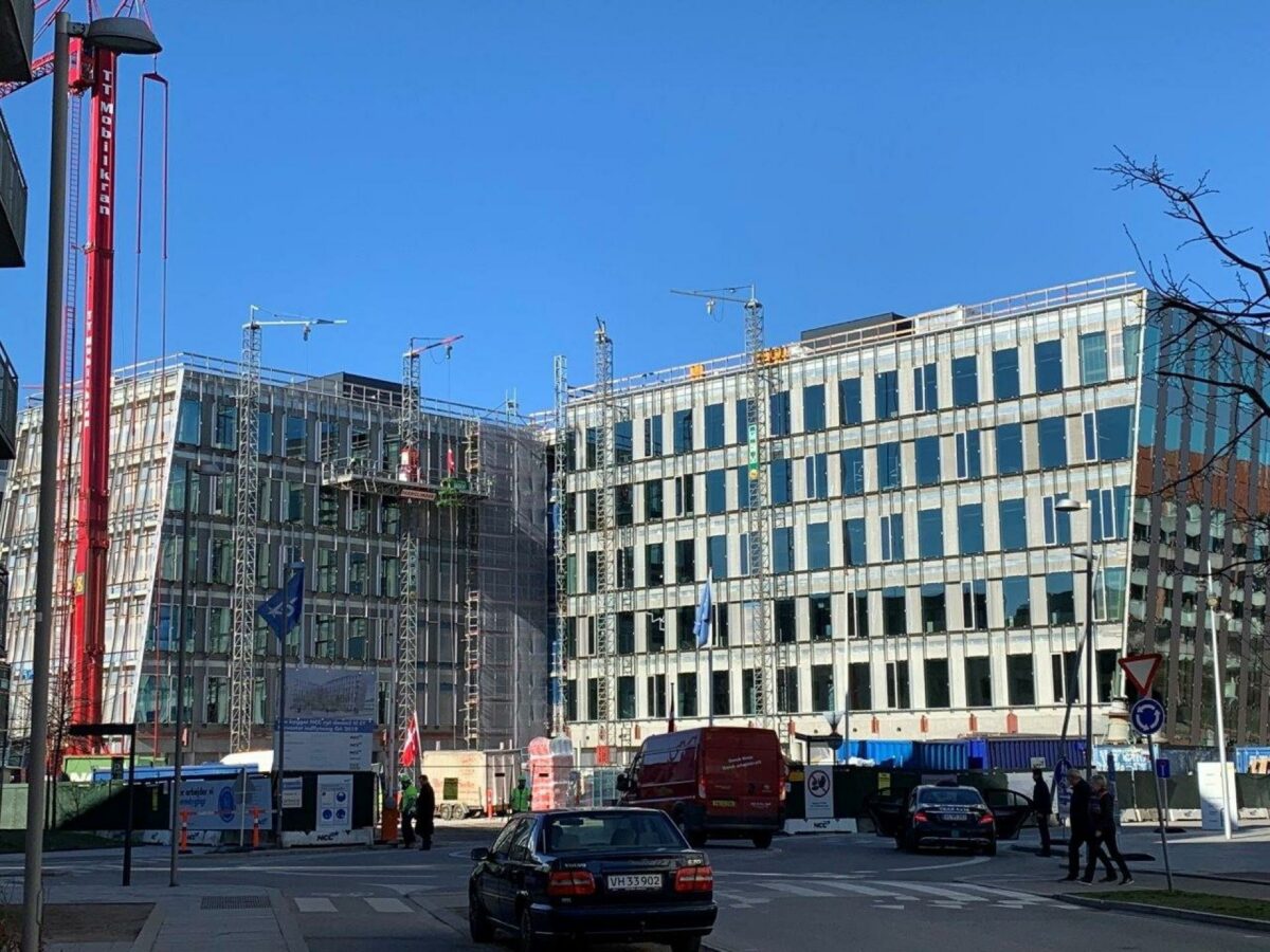 NCC opfører det nye hovedkontor for konsulentvirksomheden EY, som forventes at stå klar i november 2019. Foto: NCC.