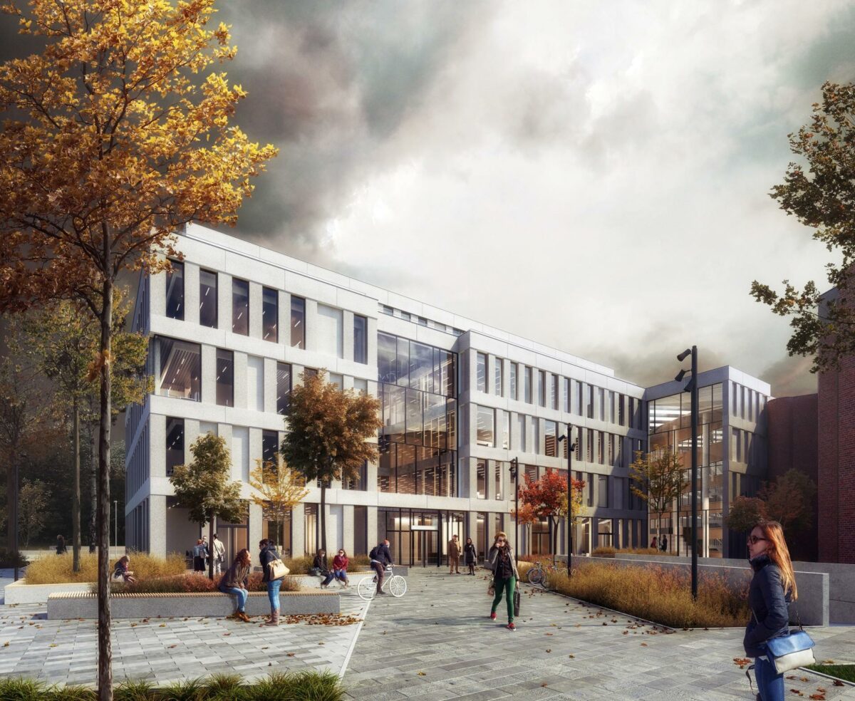 Den nye kontorbygning skal ligge i bydelen Bryn. Visualisering: AART architects.