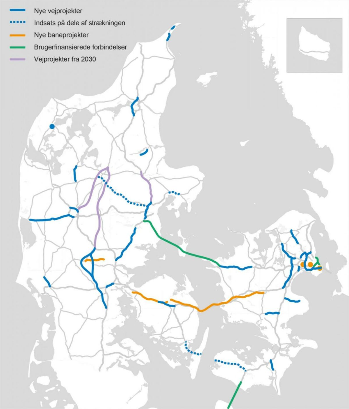 Aftalen er indgået mellem regeringen og Dansk Folkeparti. Kort: Transport- Bygnings- og Boligministeriet.
