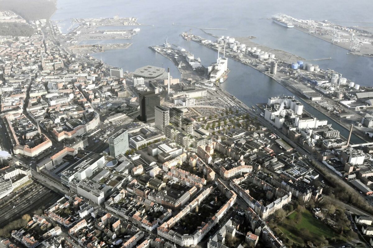 NCC udlejer 8.500 kvadratmeter til Nordea og igangsætter nyt kontorprojekt på Frederiks Plads i Aarhus. Visualisering: C.F. Møller.