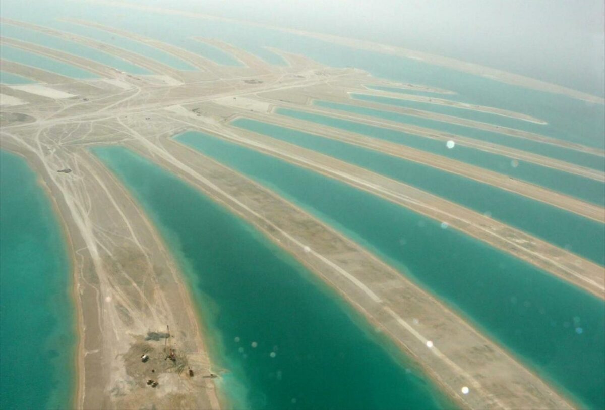 Palme-øgruppen Palm Jebel Ali kommer lige nøjagtig med ind i top fem. Foto: Wikimedia Commons.