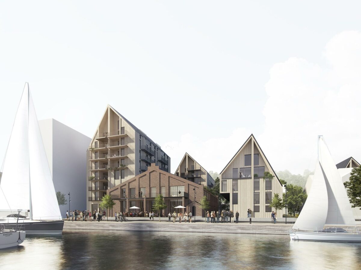 Backe Kvartalet i Holmestrand. Visualisering: Aart Architects & Asplan Viak.