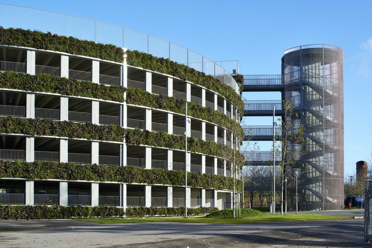 Byggeriet af p-huse er lidt af et speciale for 5E Byg. Her er det et p-hus i Glostrup. Pressefoto.