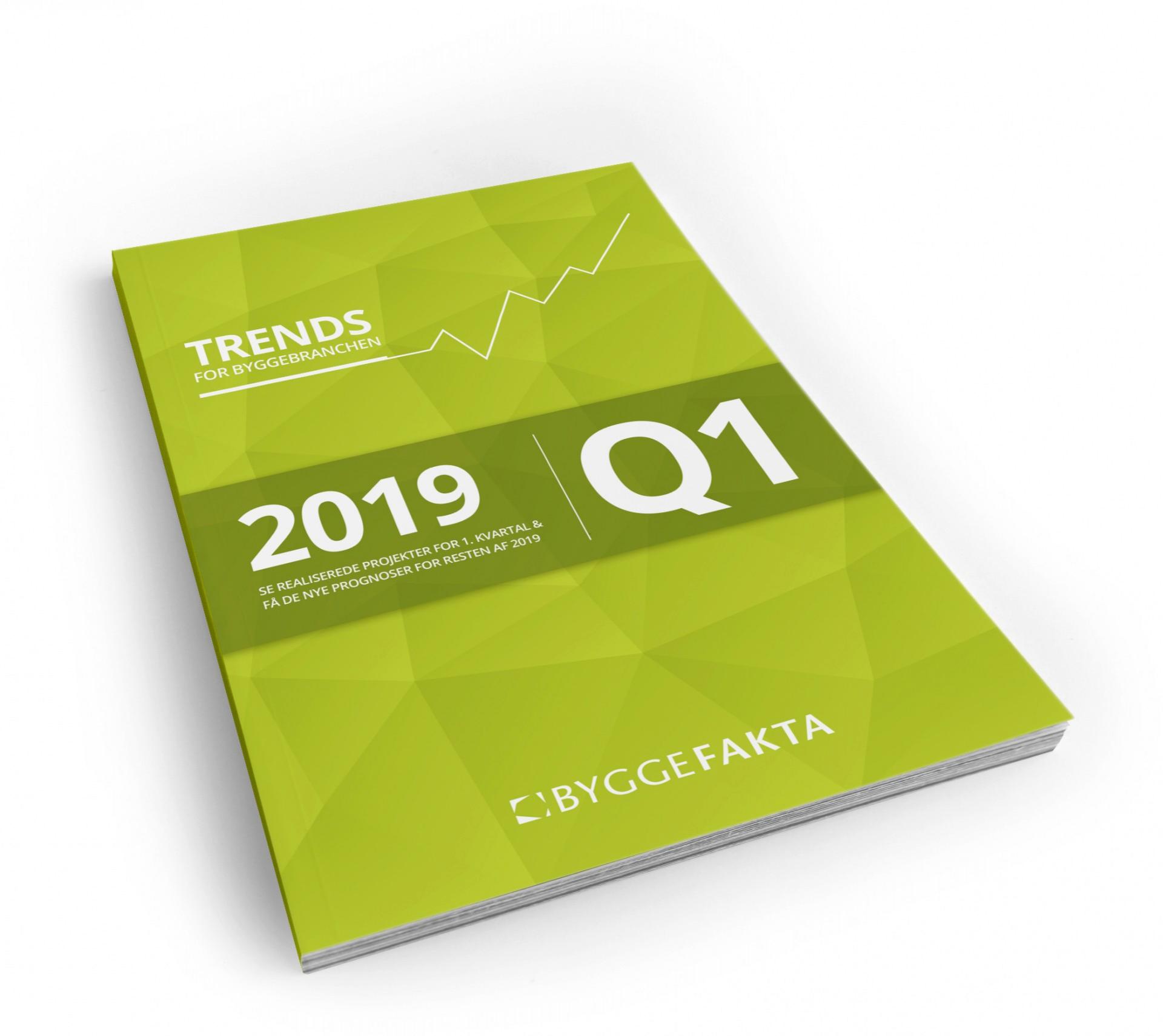 Trends for byggebranchen Q1 2019 er en gratis rapport, som er udgivet af Byggefakta A/S. Rapporten indeholder prognoser for det professionelle byggeri i 2019, efter 1. kvartal er realiseret.