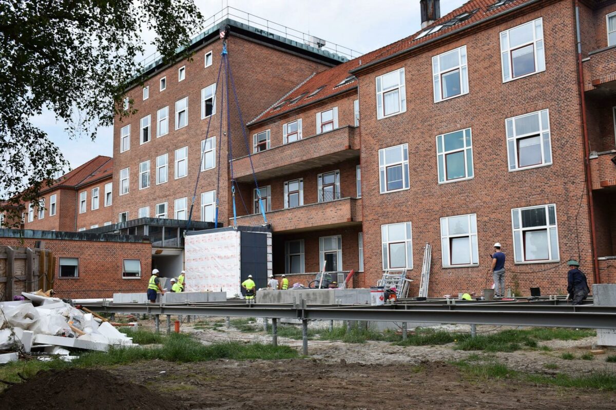 Akutmodtagelsen på Bispebjerg og Frederiksberg Hospital udvides med en midlertidig akut- og røntgenfunktion på 750 kvadratmeter. Foto: Maj Grevy Ejstrup.