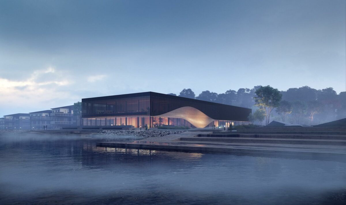 Klimatorium skal være et centrum for udvikling af nye initiativer og formidling af viden inden for klimatilpasning af kystnære områder. Visualiseringer: 3XN.