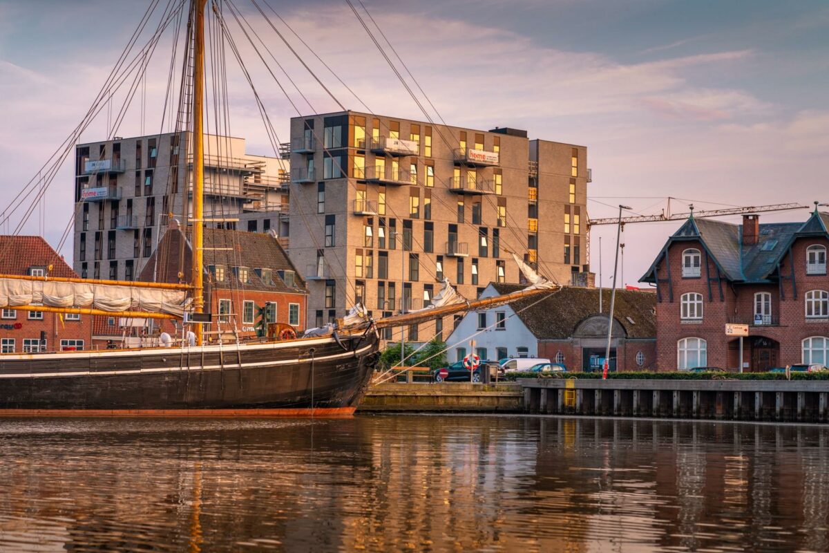 Byggeaktiviteten i Danmarks 7. største by er markant. Investorer har fået øjnene op for Kolding som her ved Havneparken. Foto: Jesper Noer - Noerpol.