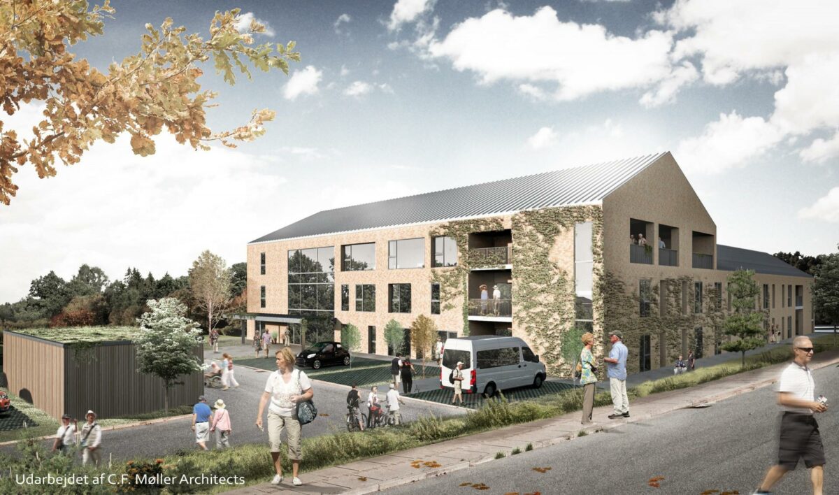 Fire teams kæmper om Syrenbakken i Aalborg. Visualisering: C.F. Møller Architects.
