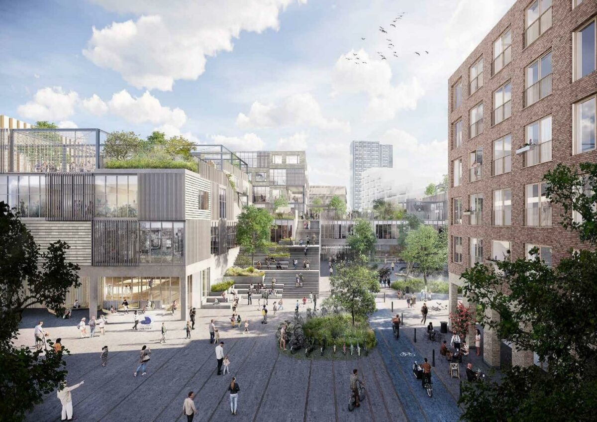 Der er netop valgt hovedentreprenør på Arenakvarterets Skole. Et projekt til 448 millioner kroner. Illustration: Rubow Arkitekter A/S samt Nøhr & Sigsgaard A/S.