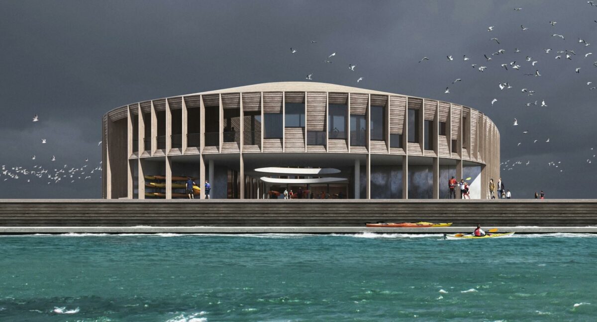 Sådan kommer Esbjergs nye maritime center til at se ud. Illustration: WERK & Snøhetta.