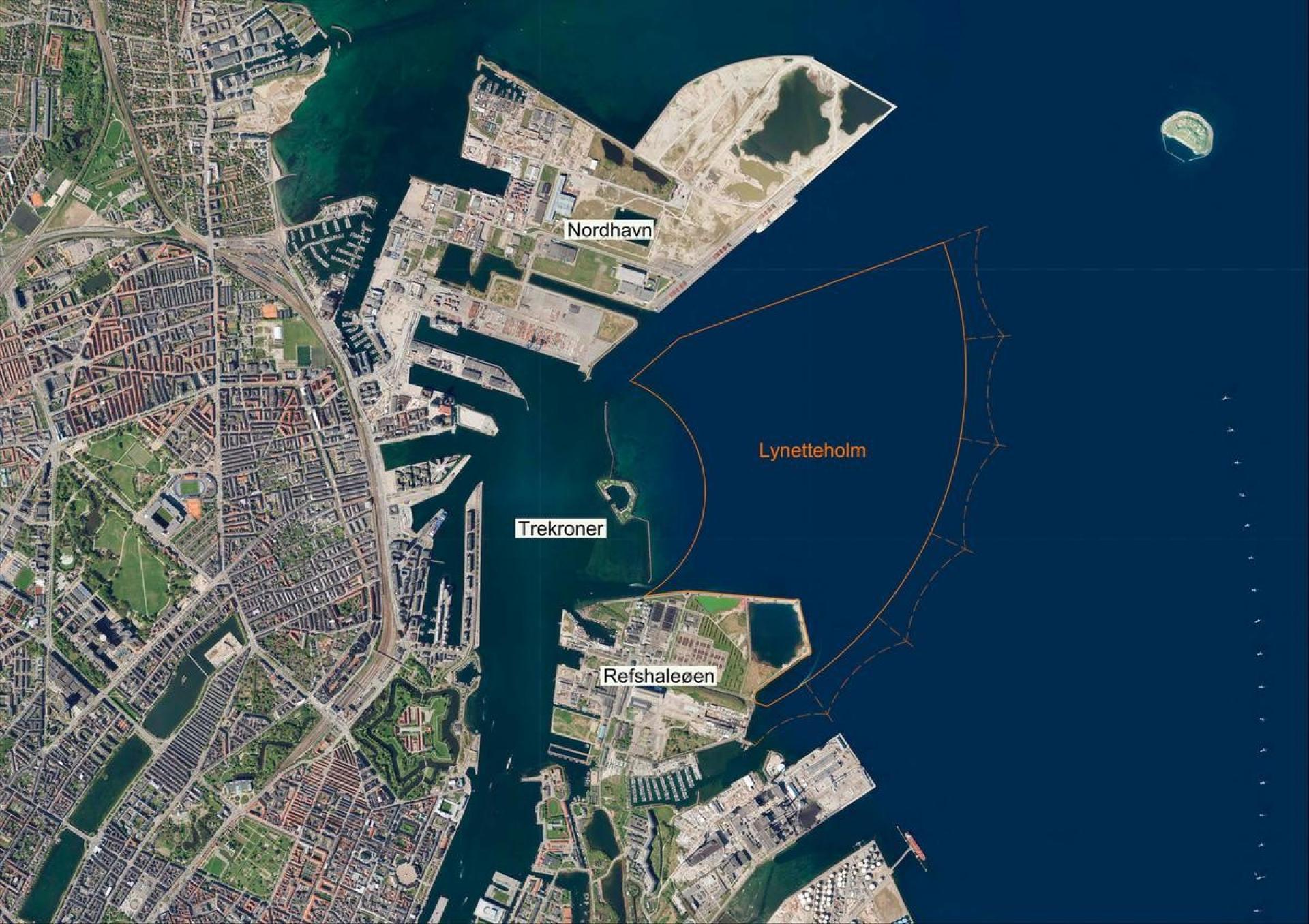 I forbindelse med den igangværende VVM-undersøgelse for Lynetteholm vil By & Havn nu undersøge yderligere transportmuligheder for jordtransporten. Visualisering: By & Havn.