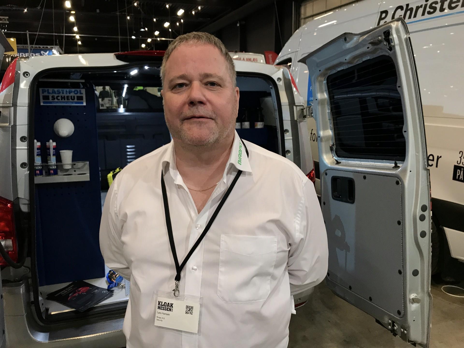 Lars Hansen fra Birepo viste systemet frem på Kloakmessen i Fredericia.