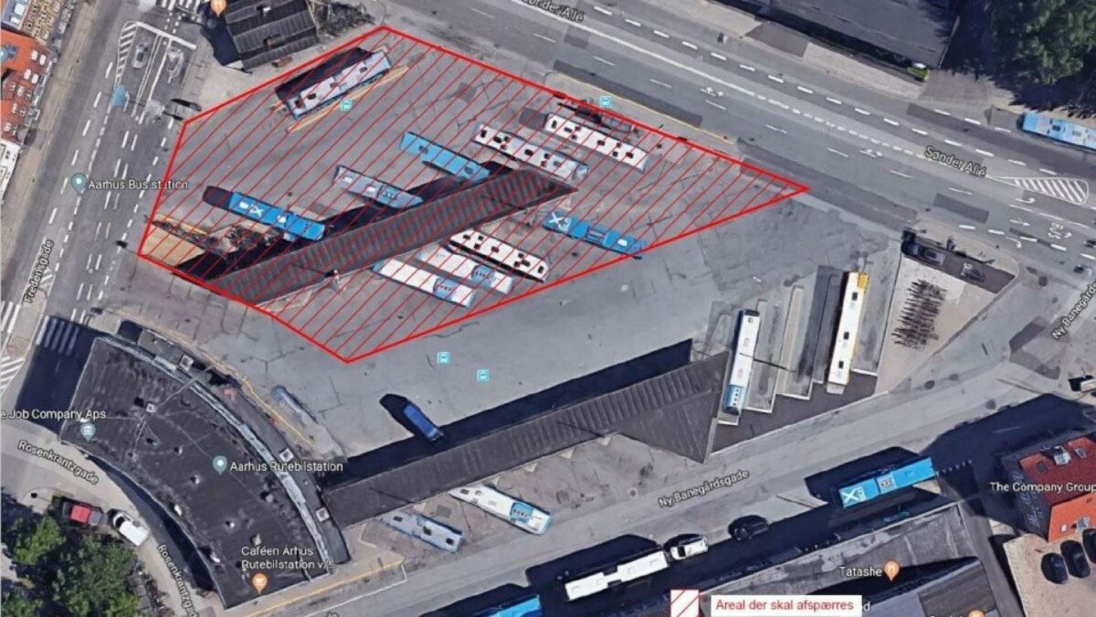 Det markerede område blev i efteråret lukket af. Arkivfoto: Midttrafik.