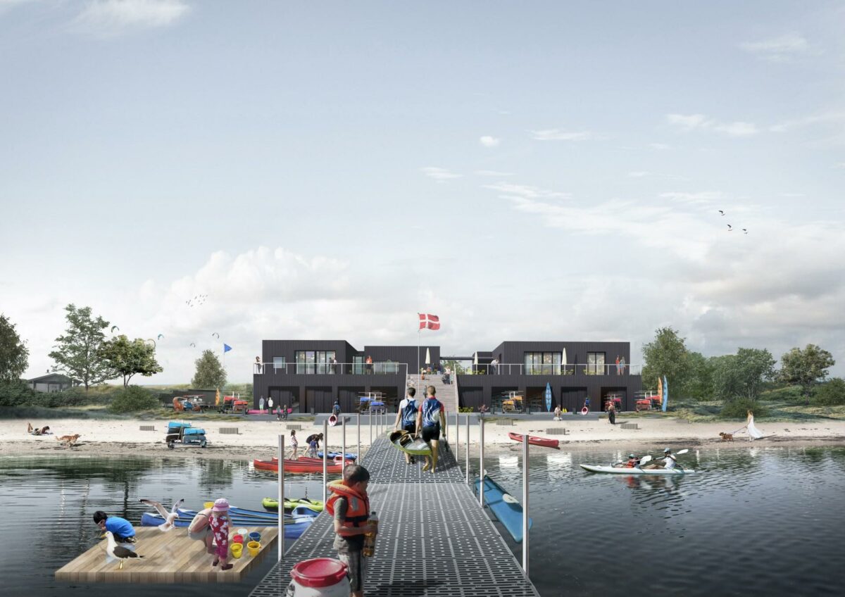 Med 147 kilometer kystlinje er der plads til alle ved vandet i Struer Kommune. Nu får brugere og strandgæster endnu bedre faciliteter. Visualisering: Struer Kommune.