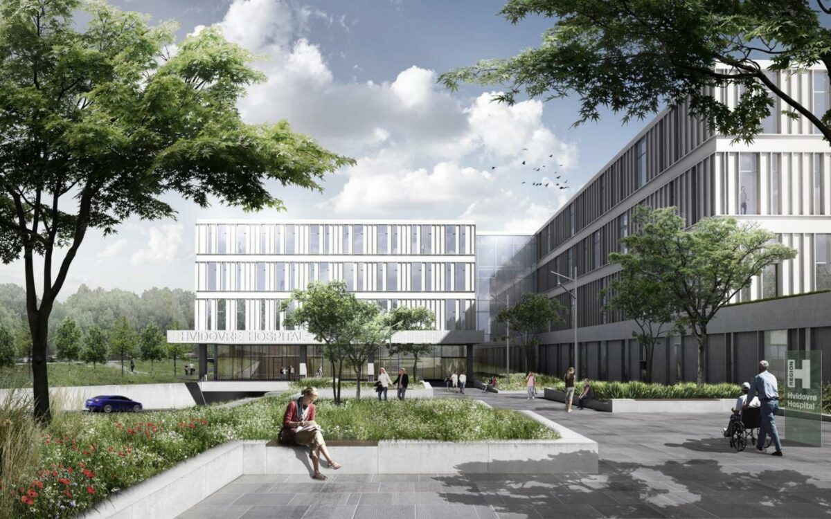 Region Hovedstaden, der blandt andet står bag Nyt Hvidovre Hospital, fremrykker er række investeringer.. Illustration: Nyt Hvidovre Hospital.