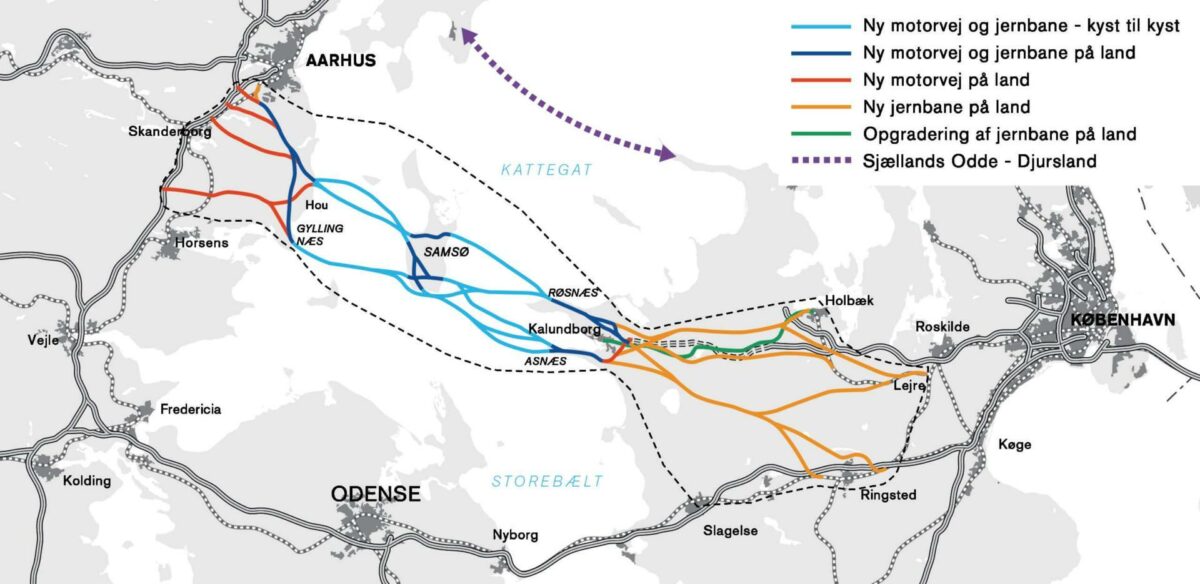 Det største infrastrukturprojekt på tegnebrættet nogensinde i Danmark er nu ét skridt nærmere en realisering. Visualisering: Cowi.