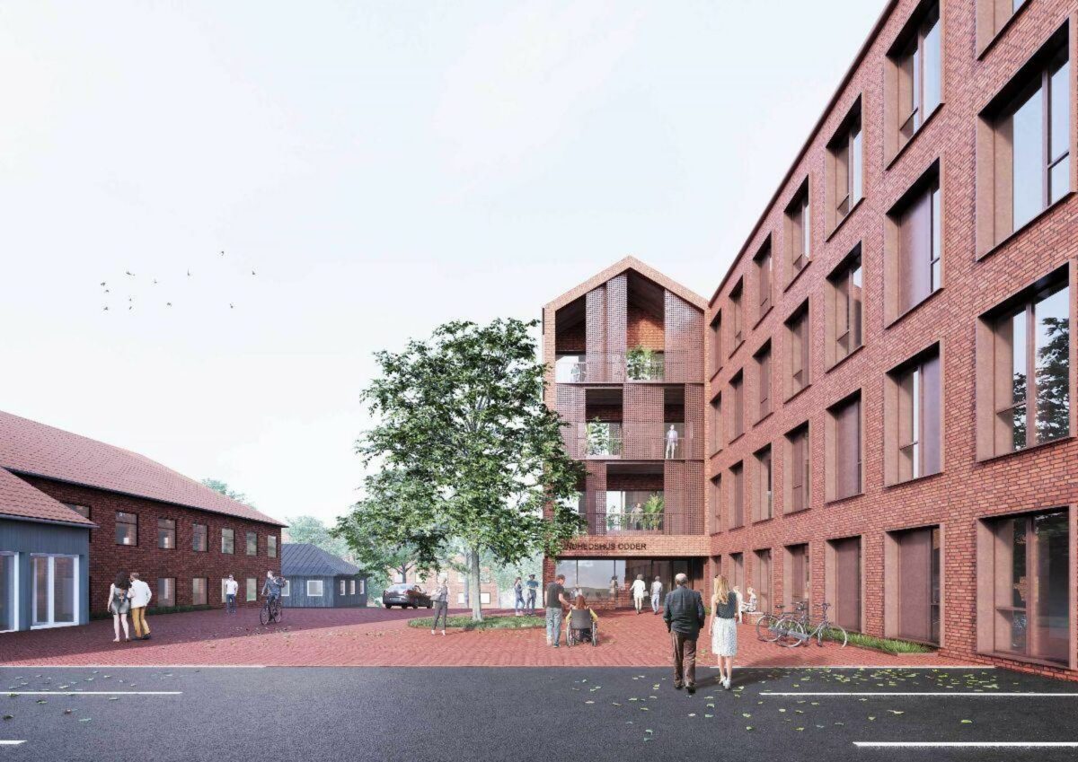 Odder Sundhedshus, som Friis & Moltke  Architects forestiller sig det. Visualisering: Friis & Moltke.