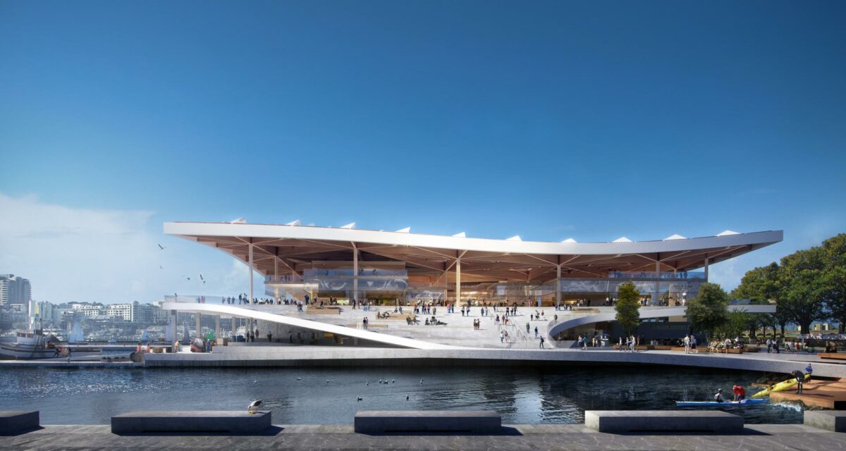 Sydney Fish Market åbner efter planen i 2024. Visualiseringer: 3XN/MIR.