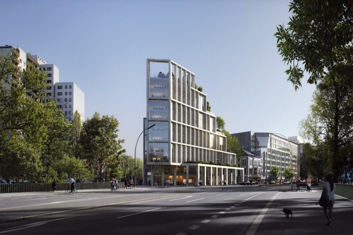 Sådan ser et bæredygtigt hovedsæde ud i banken, Berlin Hyps, optik. Illustration: C.F. Møller Architects.