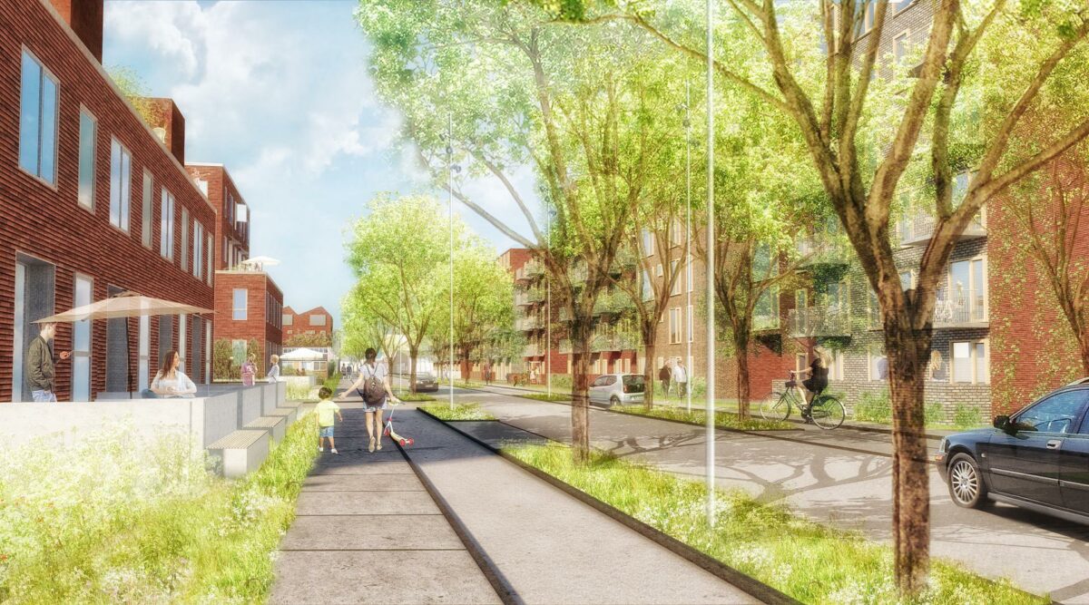 Masser af boliger skyder op i Brøndby i denne tid, hvilket kræver, at der også bliver plads til flere børn i institutionerne. Illustration: Brøndby Kommune.